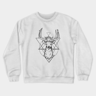 Geometric Deer Crewneck Sweatshirt